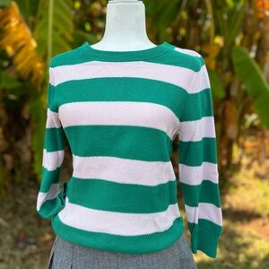 Halogen x Atlantic-Pacific Womens Sweater Light Pink Green